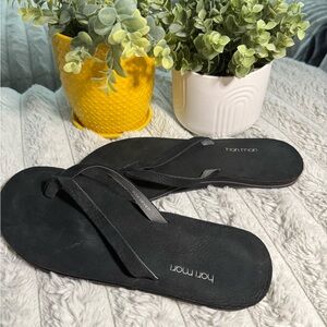 Horn Moon Black Flip Flops